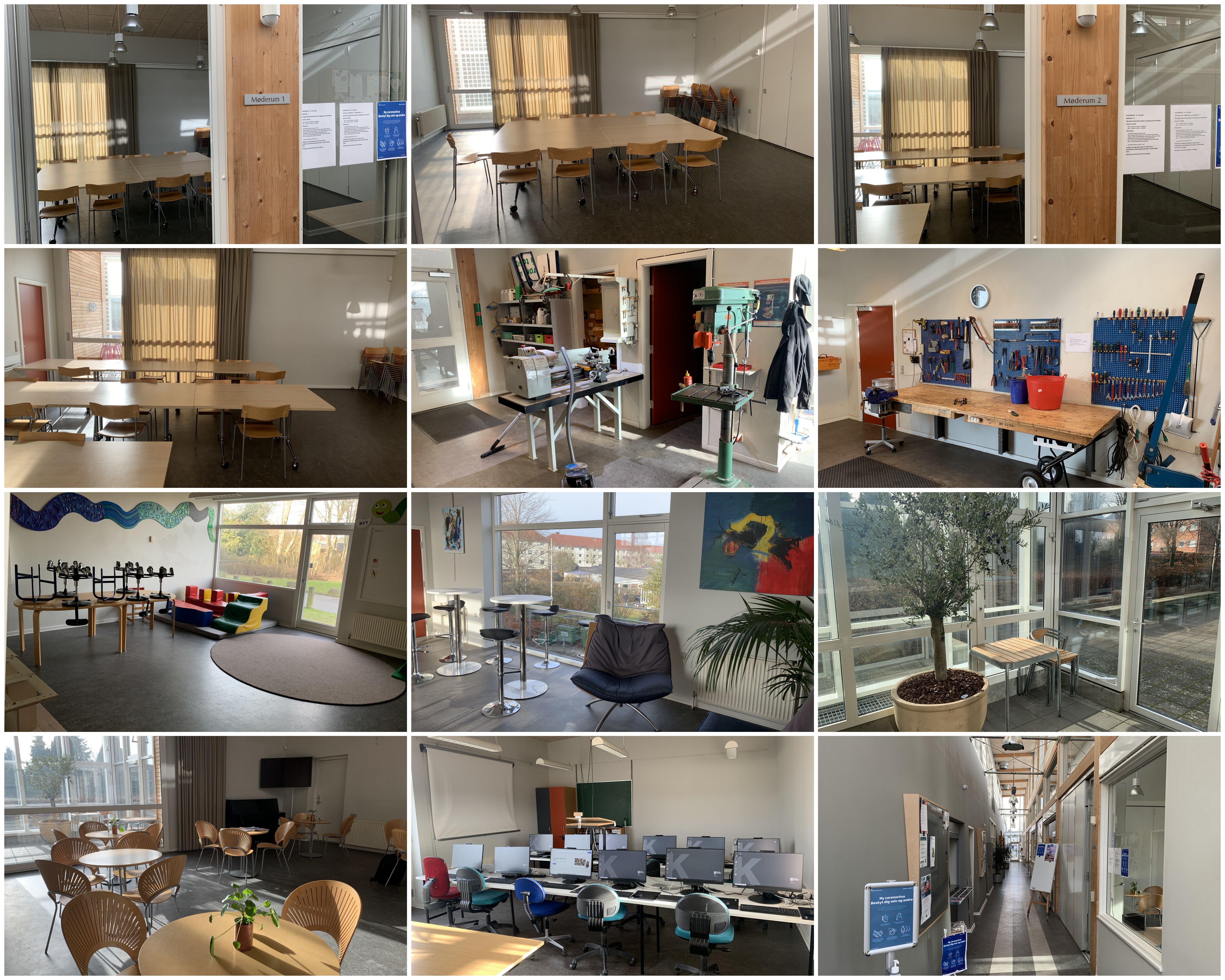 Det er muligt at leje eller låne lokaler i Kvarterhuset